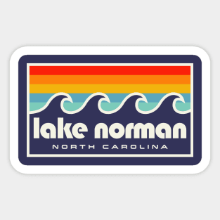 Lake Norman North Carolina Retro Sunset Waves Sticker